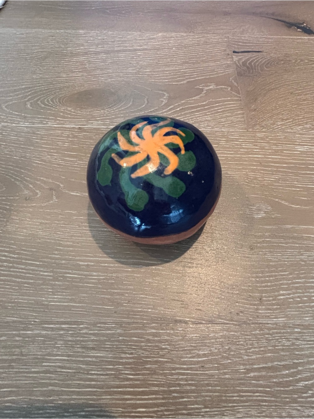 Hand-Painted Ceramic Home Art Paper Weight/Maraca